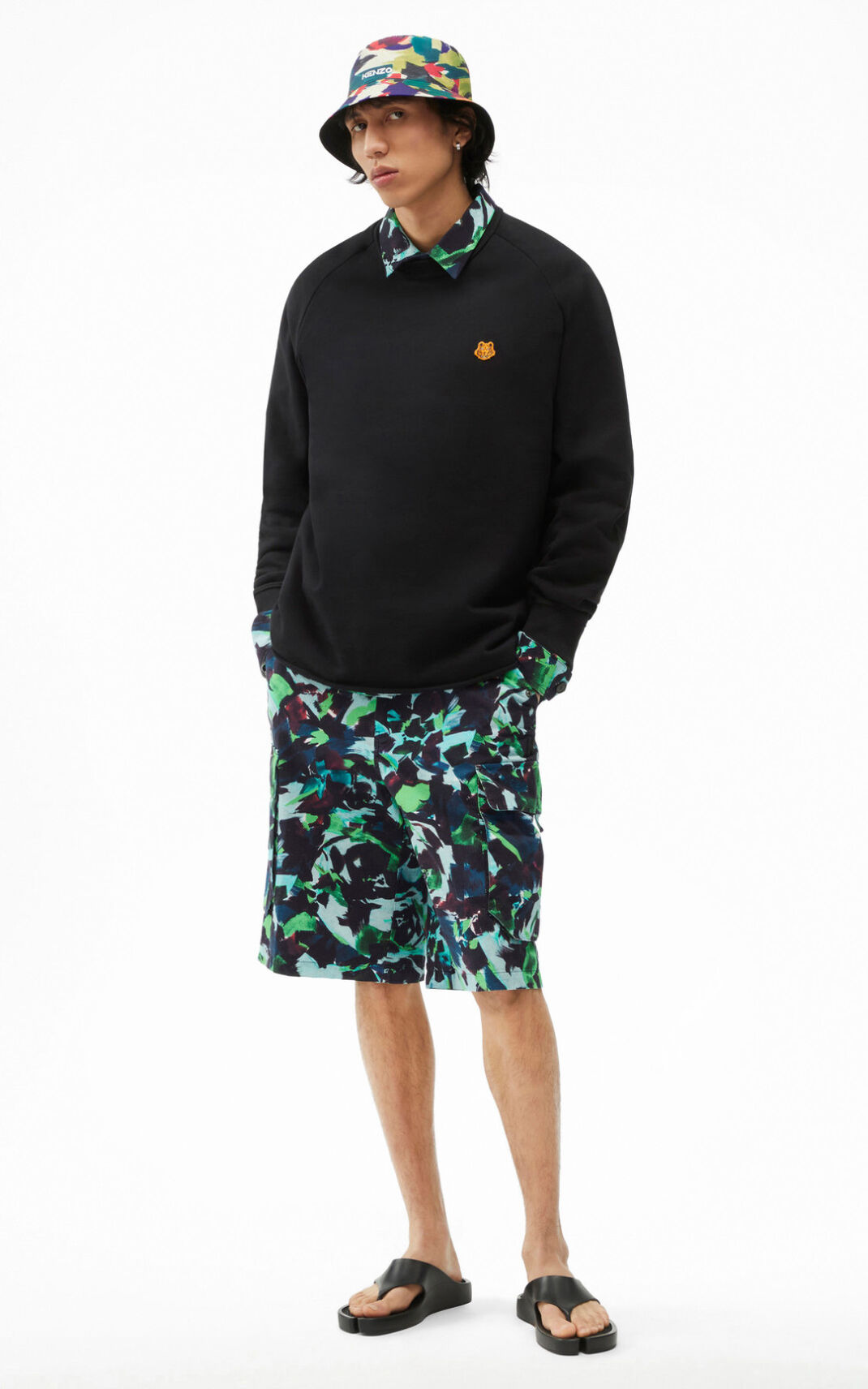 Sweatshirt Kenzo Tiger Crest oversized Masculino - Pretas | 745WJEDVK